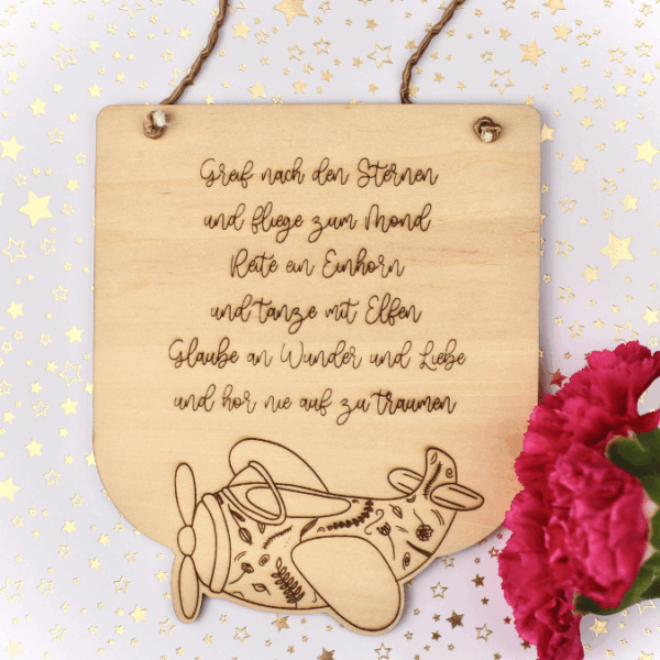 SVG Laserdatei Holzscheibe Wimpel und Aufsteller Motivation für Kinder Kinderzimmerdeko 3mm und 4mm Holz  SVG Datei Träume Affirmation Kids – Bild 12
