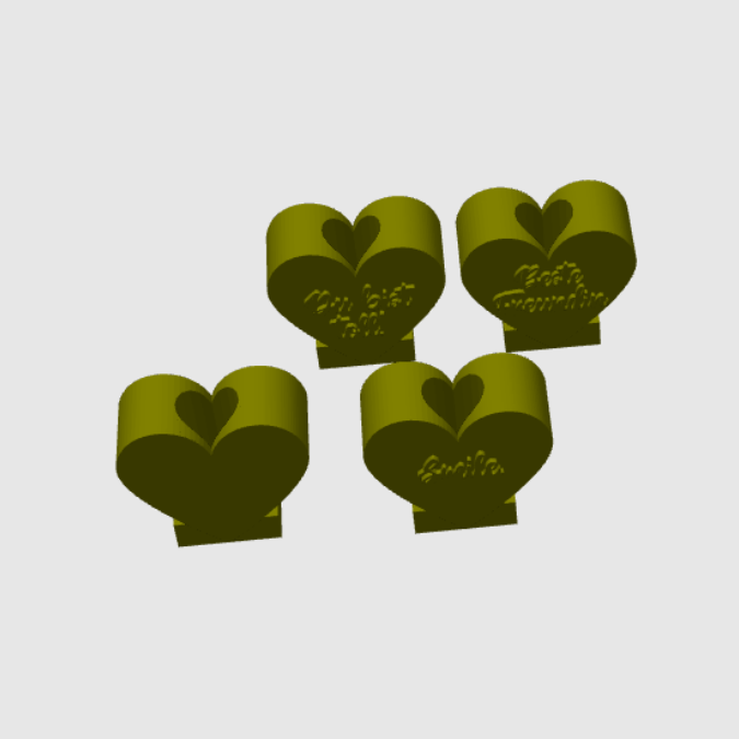 3D Druck Datei STL Herzen zum Füllen mit Blumen oder Reagenzglas 4er Set Beste Freundin, Du bist toll, Smile und Blanko 3D-Druck Datei – Bild 4