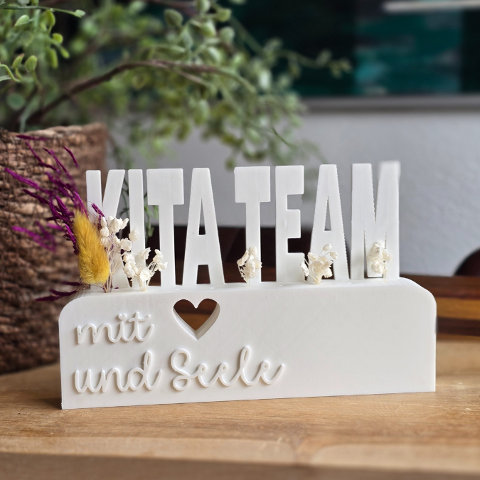 STL 3D Druck Datei Kindergartenabschied Danke Kindergarten Kiga Kita Aufsteller mit öffnung für Blumen Floral 3D-Druck Datei – Bild 8