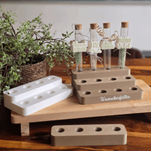 STL 3D Druck Datei in 3 Größen Reagensglasständer 4er 8er und 12er für Wunscherfüller Reagenzgläser Gewürze Geldgeschenk 3D-Druck Datei