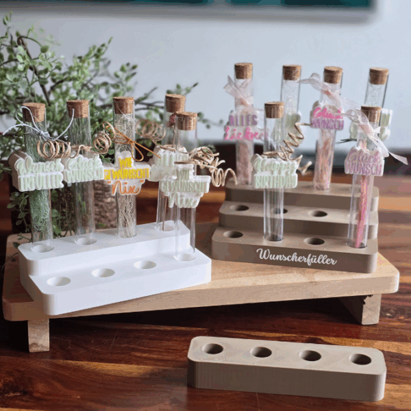 STL 3D Druck Datei in 3 Größen Reagensglasständer 4er 8er und 12er für Wunscherfüller Reagenzgläser Gewürze Geldgeschenk 3D-Druck Datei – Bild 7