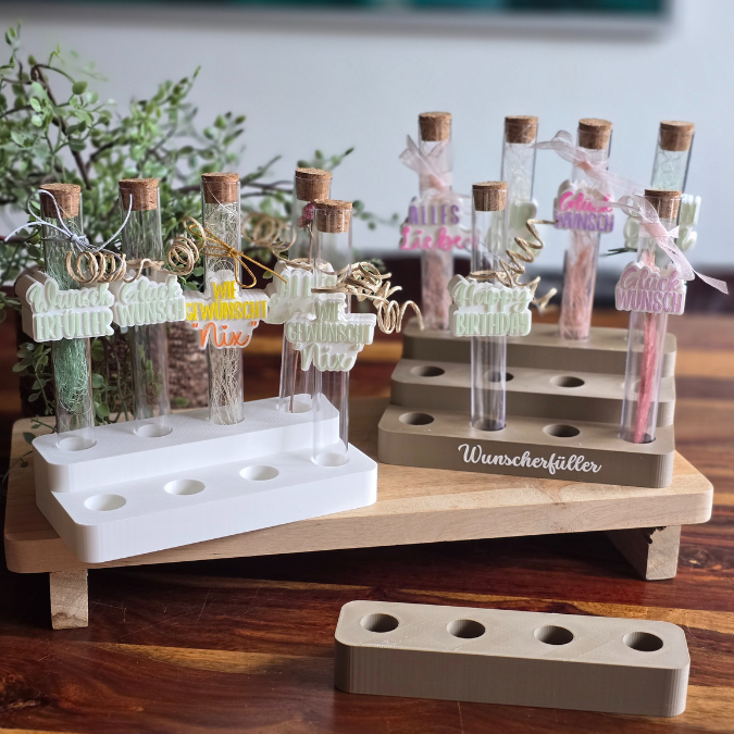 3D Druck Datei STL 7 Designs in 3 Größen Geburtstag Aufschieber Wunscherfüller für Reagenzglas Geldgeschenk happy birthday 3D-Druck Datei – Bild 4