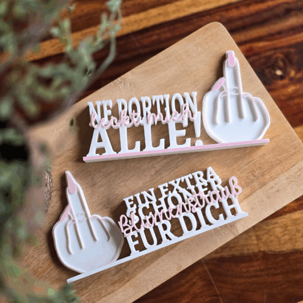 STL 3D Druck Datei 3er Schriftzug Statement Mittelfinger Aufsteller 3D-Druck Datei just sayin – Bild 3