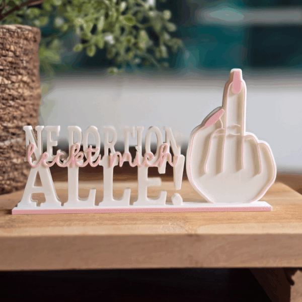STL 3D Druck Datei 3er Schriftzug Statement Mittelfinger Aufsteller 3D-Druck Datei just sayin – Bild 5