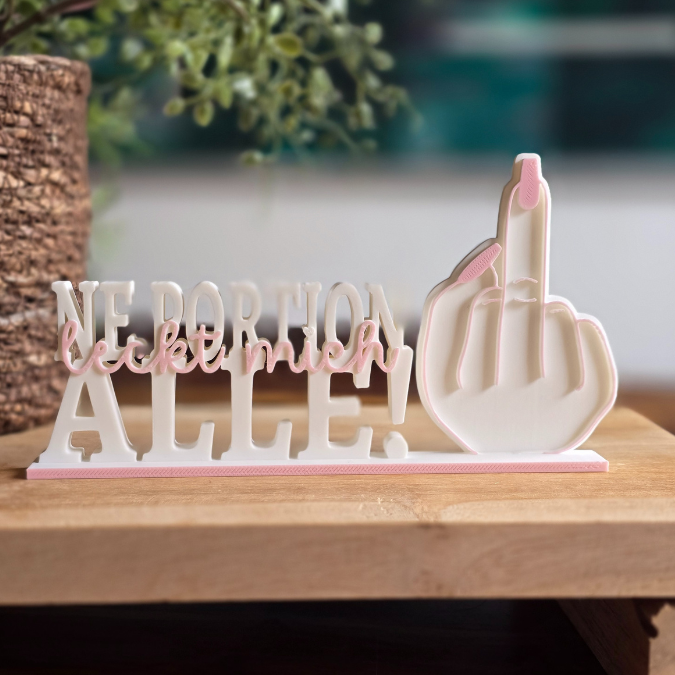 STL 3D Druck Datei 3er Schriftzug Statement Mittelfinger Aufsteller 3D-Druck Datei just sayin – Bild 8