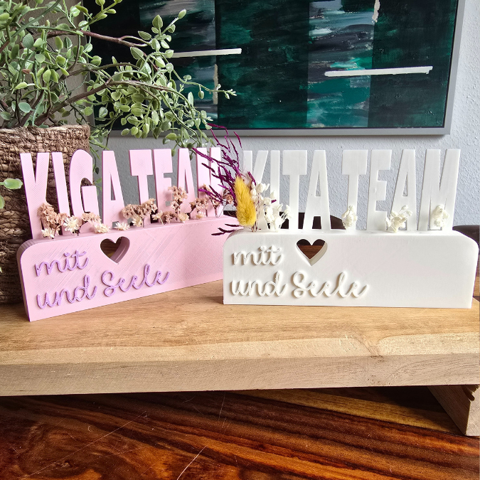 STL 3D Druck Datei Kindergartenabschied Danke Kindergarten Kiga Kita Aufsteller mit öffnung für Blumen Floral 3D-Druck Datei – Bild 5