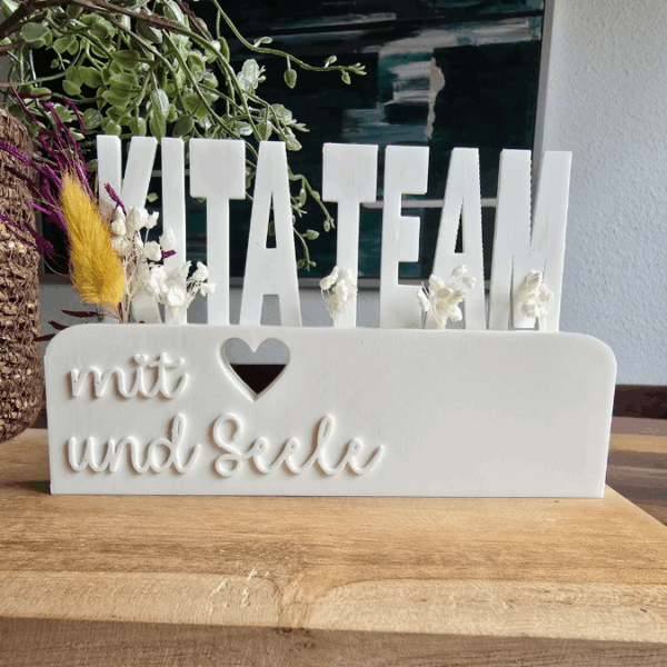 3D Druck Datei STL Kindergartenabschied Danke Kindergarten Kiga Kita Aufsteller mit öffnung für Blumen Floral 3D-Druck Datei – Bild 7