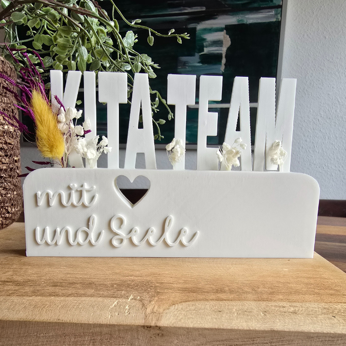 STL 3D Druck Datei Kindergartenabschied Danke Kindergarten Kiga Kita Aufsteller mit öffnung für Blumen Floral 3D-Druck Datei – Bild 7