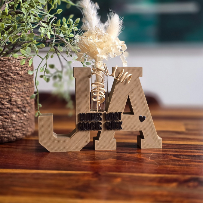 3D Druck Datei STL Hochzeit Schriftzug JA Statement Geldgeschenk für Reagenzgläser Platz für Geldgeschenk 3D Datei Wunscherfüller – Bild 5