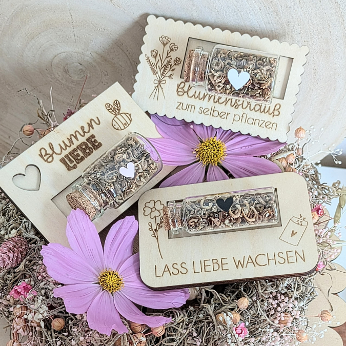 SVG Laserdatei Designs Halter für Blumensamen Samen Gastgeschenk Hochzeit Mitbringsel Geschenkidee SVG Datei Reagenzglas – Bild 27