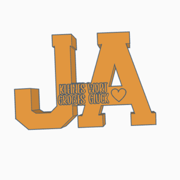 STL 3D Druck Datei Hochzeit Schriftzug JA Statement Geldgeschenk für Reagenzgläser Platz für Geldgeschenk 3D Datei Wunscherfüller – Bild 3