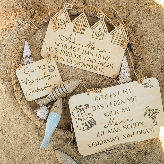 SVG Datei 3 Designs Schilder Holzscheiben Meer Maritim Laserdatei Urlaub Strand Nordsee Ostsee Strandkorb – Bild 27
