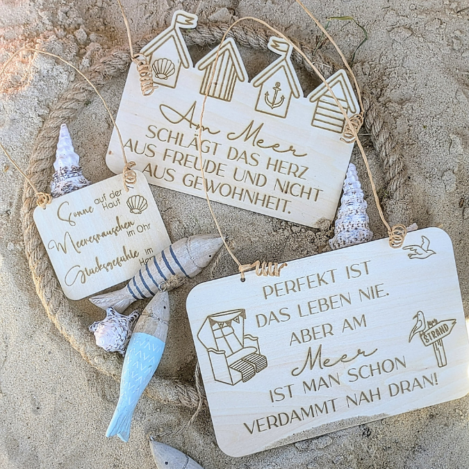 SVG Datei 3 Designs Schilder Holzscheiben Meer Maritim Laserdatei Urlaub Strand Nordsee Ostsee Strandkorb – Bild 28