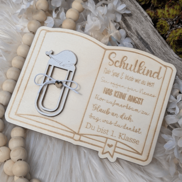 SVG Laserdatei Schulkind Einschulung 7 Designs + Gravuren Halter für Lesezeichen und Kleinigkeiten Schulstart Lesen Gescheinkidee SVG Datei – Bild 15