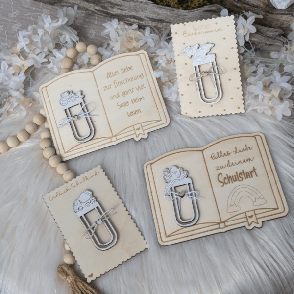 SVG Laserdatei Schulkind Einschulung 7 Designs + Gravuren Halter für Lesezeichen und Kleinigkeiten Schulstart Lesen Gescheinkidee SVG Datei – Bild 17
