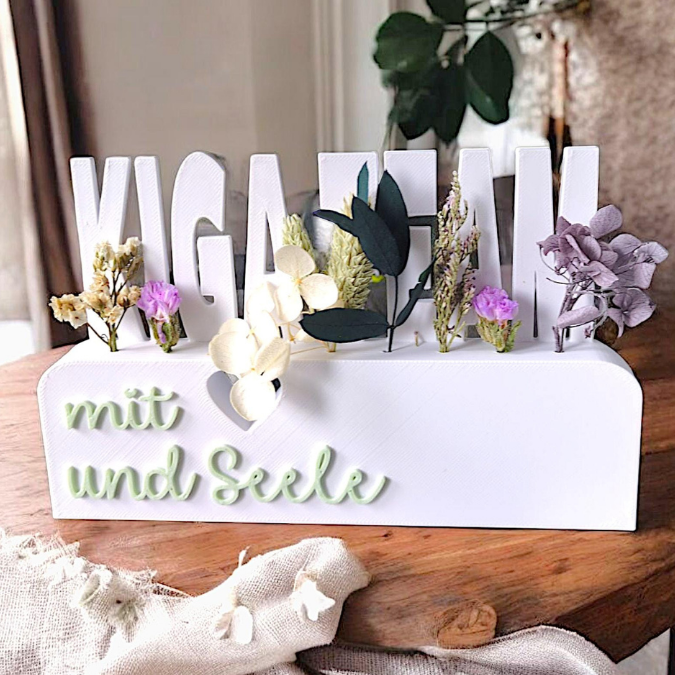 STL 3D Druck Datei Kindergartenabschied Danke Kindergarten Kiga Kita Aufsteller mit öffnung für Blumen Floral 3D-Druck Datei – Bild 9