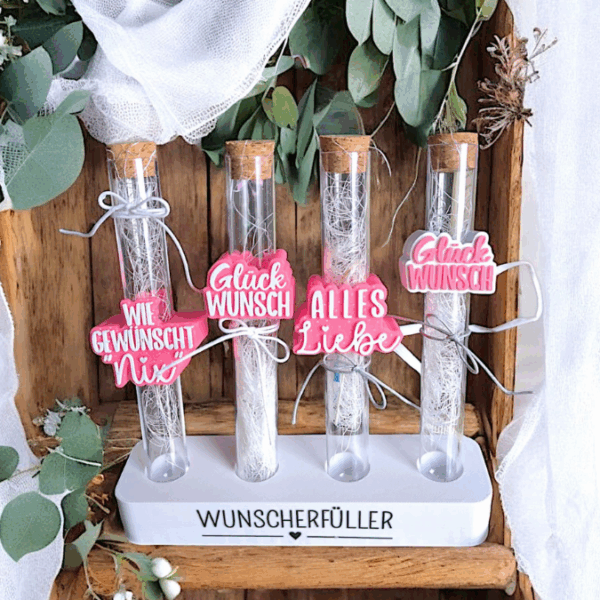 STL 3D Druck Datei 7 Designs in 3 Größen Geburtstag Aufschieber Wunscherfüller für Reagenzglas Geldgeschenk happy birthday 3D-Druck Datei – Bild 7