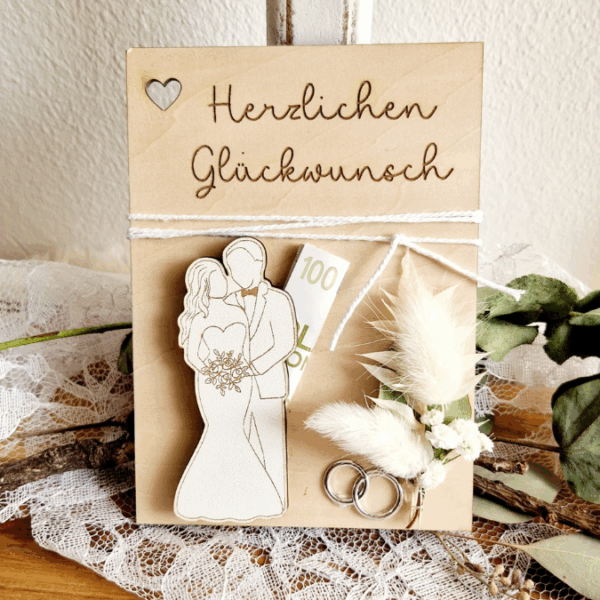 SVG Laserdatei Karten zur Hochzeit zum füllen mit Blumen oder Geld Postkarten Grußkarten SVG Datei Hochzeitsgeschenk Ehe Braut – Bild 4