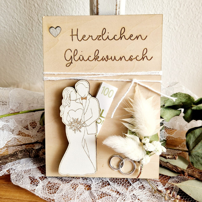 SVG Laserdatei Karten zur Hochzeit zum füllen mit Blumen oder Geld Postkarten Grußkarten SVG Datei Hochzeitsgeschenk Ehe Braut – Bild 4