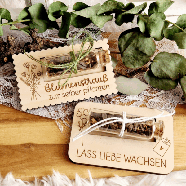 SVG Laserdatei Designs Halter für Blumensamen Samen Gastgeschenk Hochzeit Mitbringsel Geschenkidee SVG Datei Reagenzglas – Bild 6