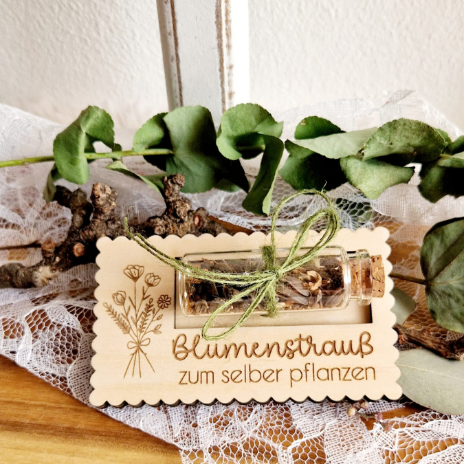 SVG Laserdatei Designs Halter für Blumensamen Samen Gastgeschenk Hochzeit Mitbringsel Geschenkidee SVG Datei Reagenzglas – Bild 9
