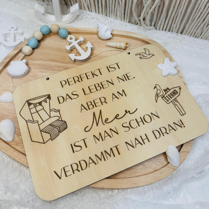 SVG Datei 3 Designs Schilder Holzscheiben Meer Maritim Laserdatei Urlaub Strand Nordsee Ostsee Strandkorb – Bild 5