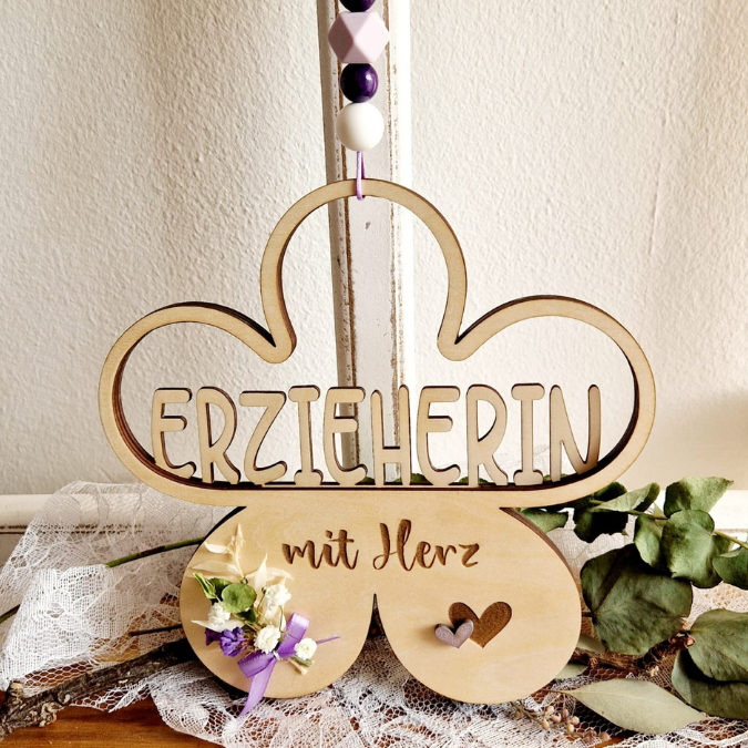 6 Designs Blumen zum Aufhängen und füllen mit Blumen oder Geld Kindergartenabschier Erzieherin KiTa Erzieherin Danke SVG Laserdatei Lasercut – Bild 4