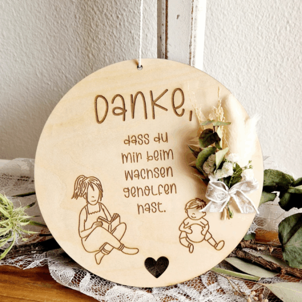 SVG Laserdatei 6 Designs Schilder Holzscheiben Geschenkidee Abschied Kindergarten Erzieherin Kindergartenabschied Danke Kita Kiga SVG Datei – Bild 4