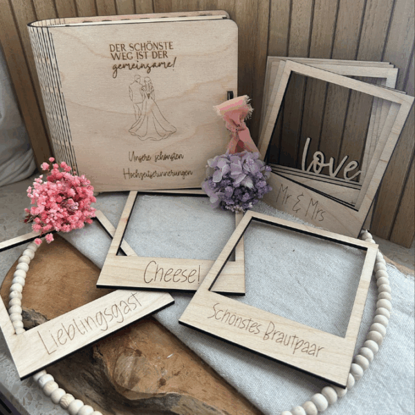 3mm 4mm SVG Laserdatei Geschenk zur Hochzeit Fotobuch 2.0 Holzbuch Fotoalbum Box für Fotos aufbewahrung Polaroid Hochzeitsalbum SVG Datei – Bild 7