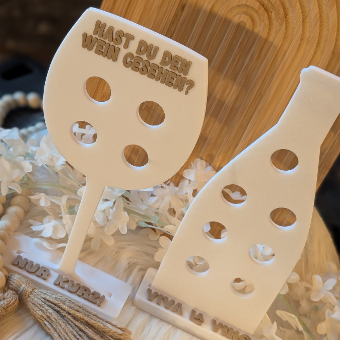 STL 3D Druck Datei in 2 Designs Weinkorken Ständer Korken Halter Weinflasche und Weinglas Vino Wein 3D-Druck Datei – Bild 3