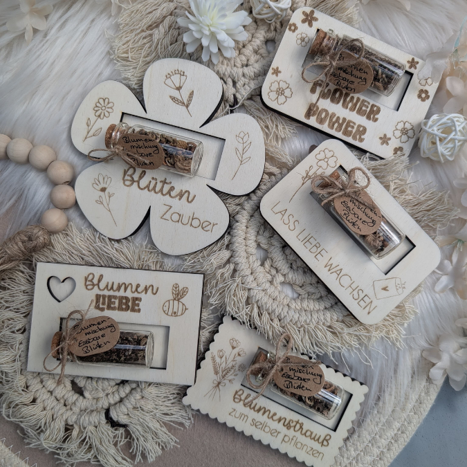 SVG Laserdatei Designs Halter für Blumensamen Samen Gastgeschenk Hochzeit Mitbringsel Geschenkidee SVG Datei Reagenzglas – Bild 13