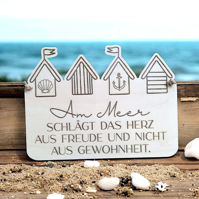 SVG Datei 3 Designs Schilder Holzscheiben Meer Maritim Laserdatei Urlaub Strand Nordsee Ostsee Strandkorb – Bild 3