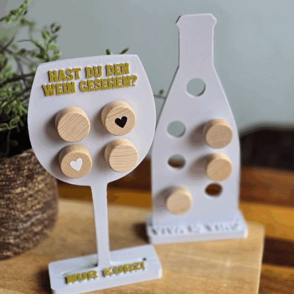STL 3D Druck Datei in 2 Designs Weinkorken Ständer Korken Halter Weinflasche und Weinglas Vino Wein 3D-Druck Datei – Bild 5