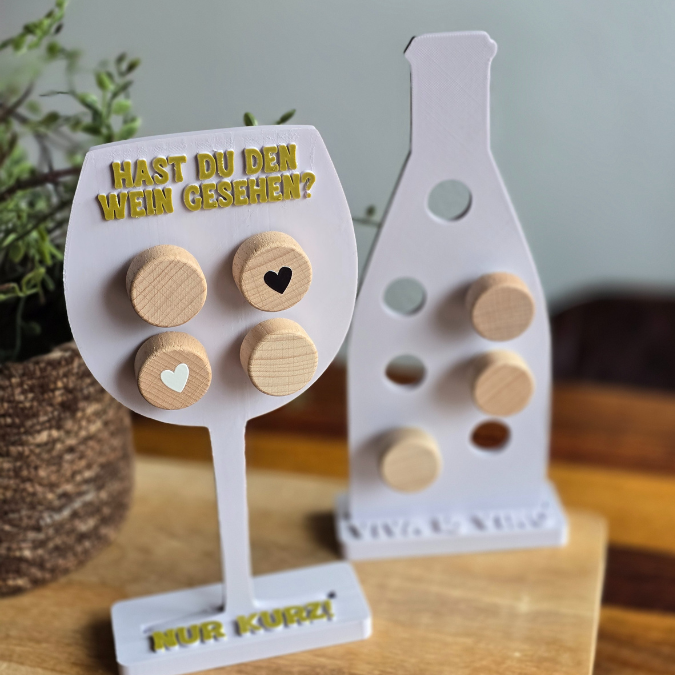 STL 3D Druck Datei in 2 Designs Weinkorken Ständer Korken Halter Weinflasche und Weinglas Vino Wein 3D-Druck Datei – Bild 6