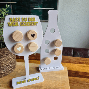 STL 3D Druck Datei in 2 Designs Weinkorken Ständer Korken Halter Weinflasche und Weinglas Vino Wein 3D-Druck Datei