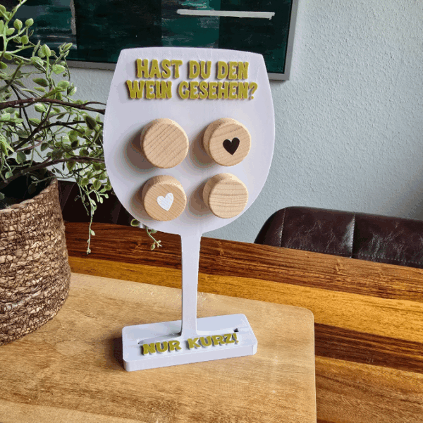 STL 3D Druck Datei in 2 Designs Weinkorken Ständer Korken Halter Weinflasche und Weinglas Vino Wein 3D-Druck Datei – Bild 7