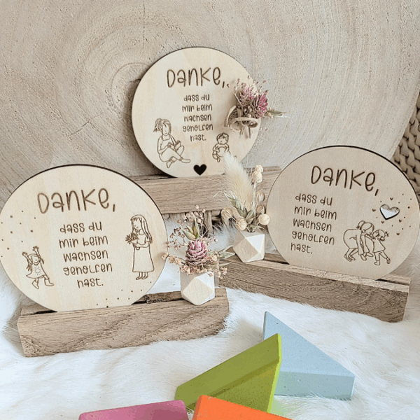 SVG Laserdatei 6 Designs Schilder Holzscheiben Geschenkidee Abschied Kindergarten Erzieherin Kindergartenabschied Danke Kita Kiga SVG Datei – Bild 3