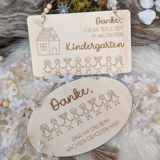 SVG Laserdatei 2er Set Schilder Holzscheiben Geschenkidee Abschied Kindergarten Kindergartenabschied Danke Kita Kiga SVG Datei – Bild 15