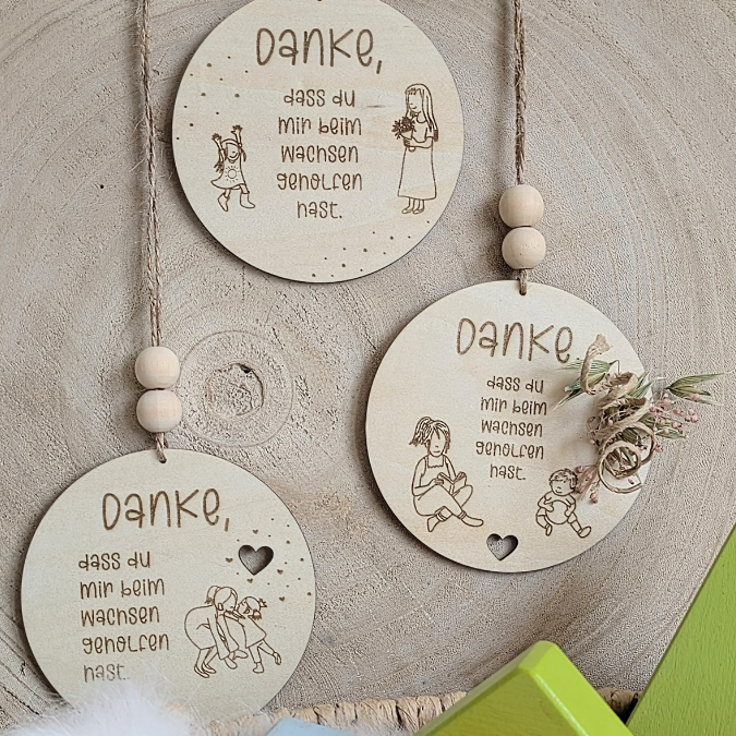 SVG Laserdatei 6 Designs Schilder Holzscheiben Geschenkidee Abschied Kindergarten Erzieherin Kindergartenabschied Danke Kita Kiga SVG Datei – Bild 27