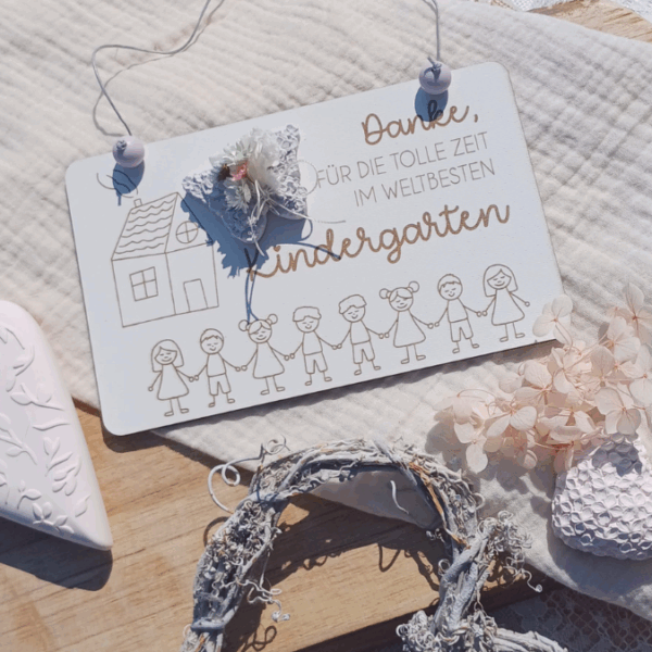 SVG Laserdatei 2er Set Schilder Holzscheiben Geschenkidee Abschied Kindergarten Kindergartenabschied Danke Kita Kiga SVG Datei – Bild 12