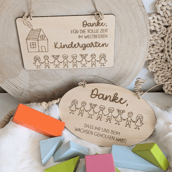SVG Laserdatei 2er Set Schilder Holzscheiben Geschenkidee Abschied Kindergarten Kindergartenabschied Danke Kita Kiga SVG Datei – Bild 14