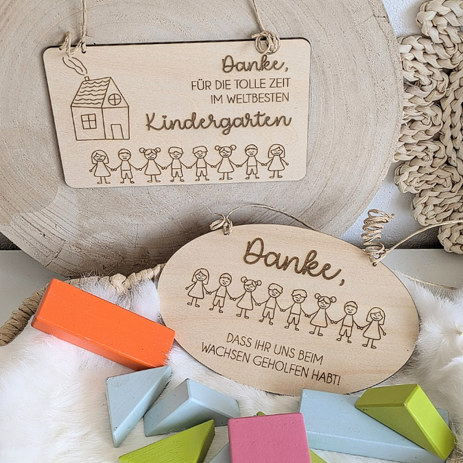 SVG Laserdatei 2er Set Schilder Holzscheiben Geschenkidee Abschied Kindergarten Kindergartenabschied Danke Kita Kiga SVG Datei – Bild 14