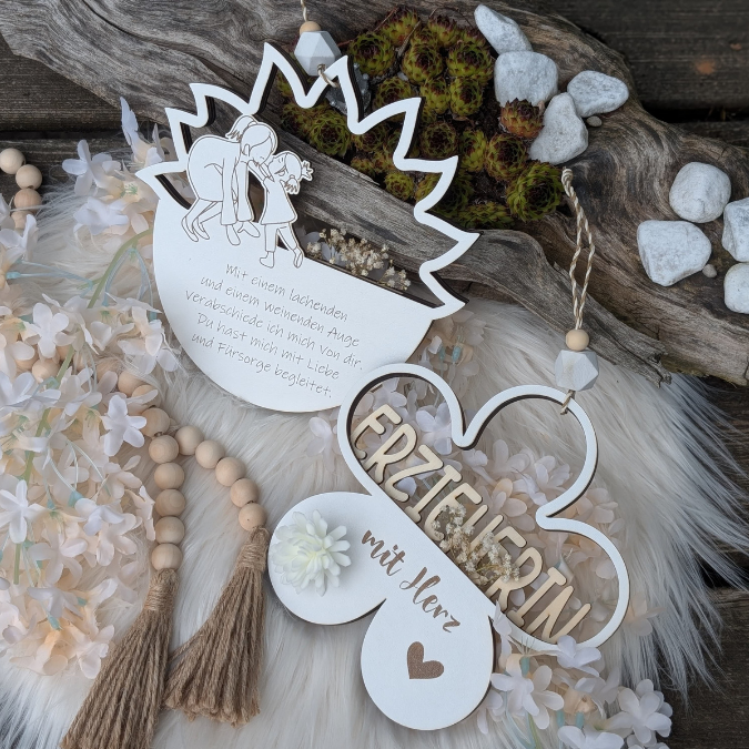 6 Designs Blumen zum Aufhängen und füllen mit Blumen oder Geld Kindergartenabschier Erzieherin KiTa Erzieherin Danke SVG Laserdatei Lasercut – Bild 9