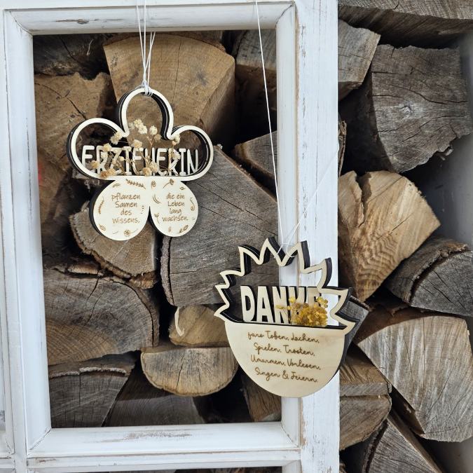 6 Designs Blumen zum Aufhängen und füllen mit Blumen oder Geld Kindergartenabschier Erzieherin KiTa Erzieherin Danke SVG Laserdatei Lasercut – Bild 15