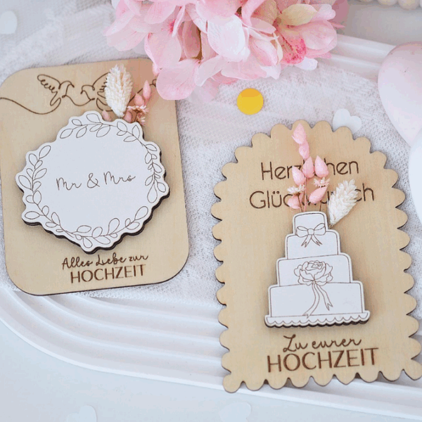 SVG Laserdatei Karten zur Hochzeit zum füllen mit Blumen oder Geld Postkarten Grußkarten SVG Datei Hochzeitsgeschenk Ehe Braut – Bild 6