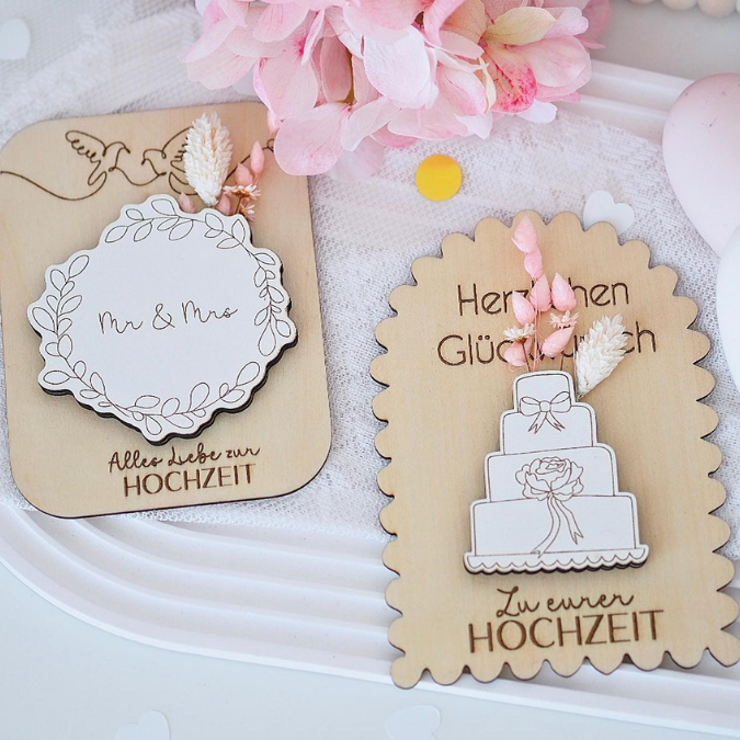 SVG Laserdatei Karten zur Hochzeit zum füllen mit Blumen oder Geld Postkarten Grußkarten SVG Datei Hochzeitsgeschenk Ehe Braut – Bild 6