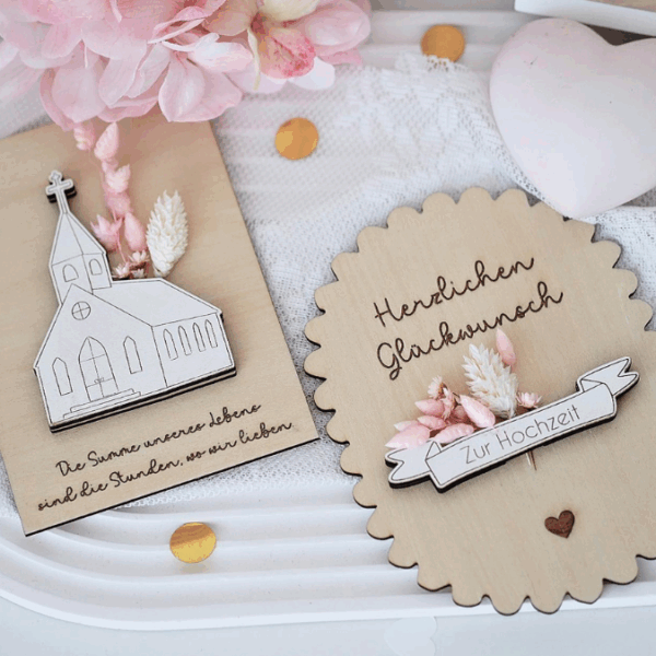 SVG Laserdatei Karten zur Hochzeit zum füllen mit Blumen oder Geld Postkarten Grußkarten SVG Datei Hochzeitsgeschenk Ehe Braut – Bild 3