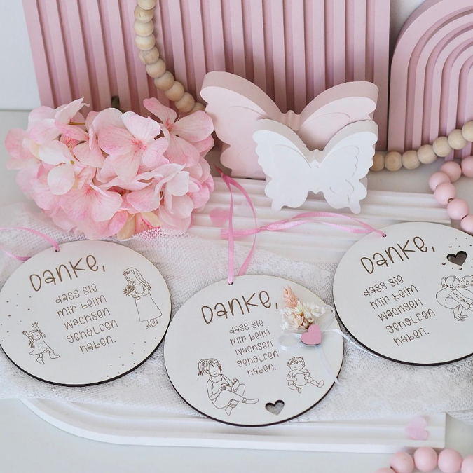 SVG Laserdatei 6 Designs Schilder Holzscheiben Geschenkidee Abschied Kindergarten Erzieherin Kindergartenabschied Danke Kita Kiga SVG Datei – Bild 17