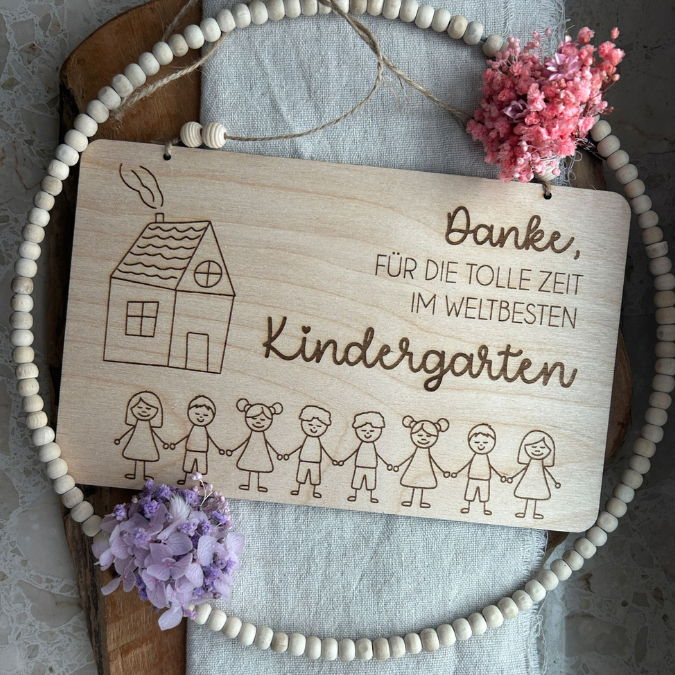 SVG Laserdatei 2er Set Schilder Holzscheiben Geschenkidee Abschied Kindergarten Kindergartenabschied Danke Kita Kiga SVG Datei – Bild 7