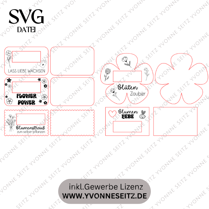 SVG Laserdatei Designs Halter für Blumensamen Samen Gastgeschenk Hochzeit Mitbringsel Geschenkidee SVG Datei Reagenzglas – Bild 2